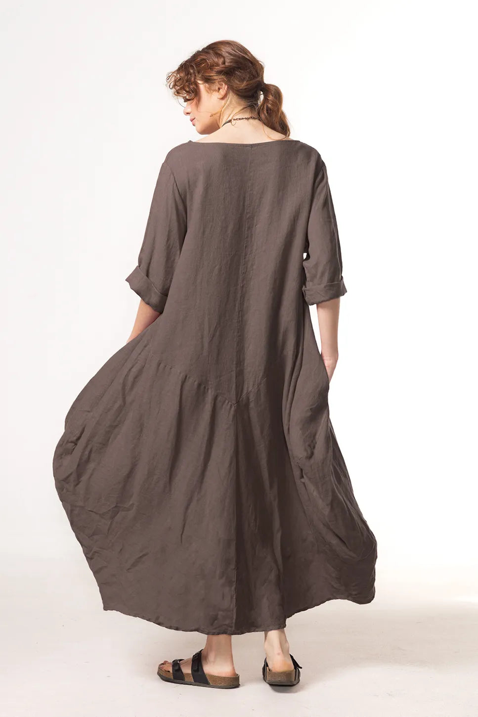 Ragga Vestido Isidora Marrón Espalda