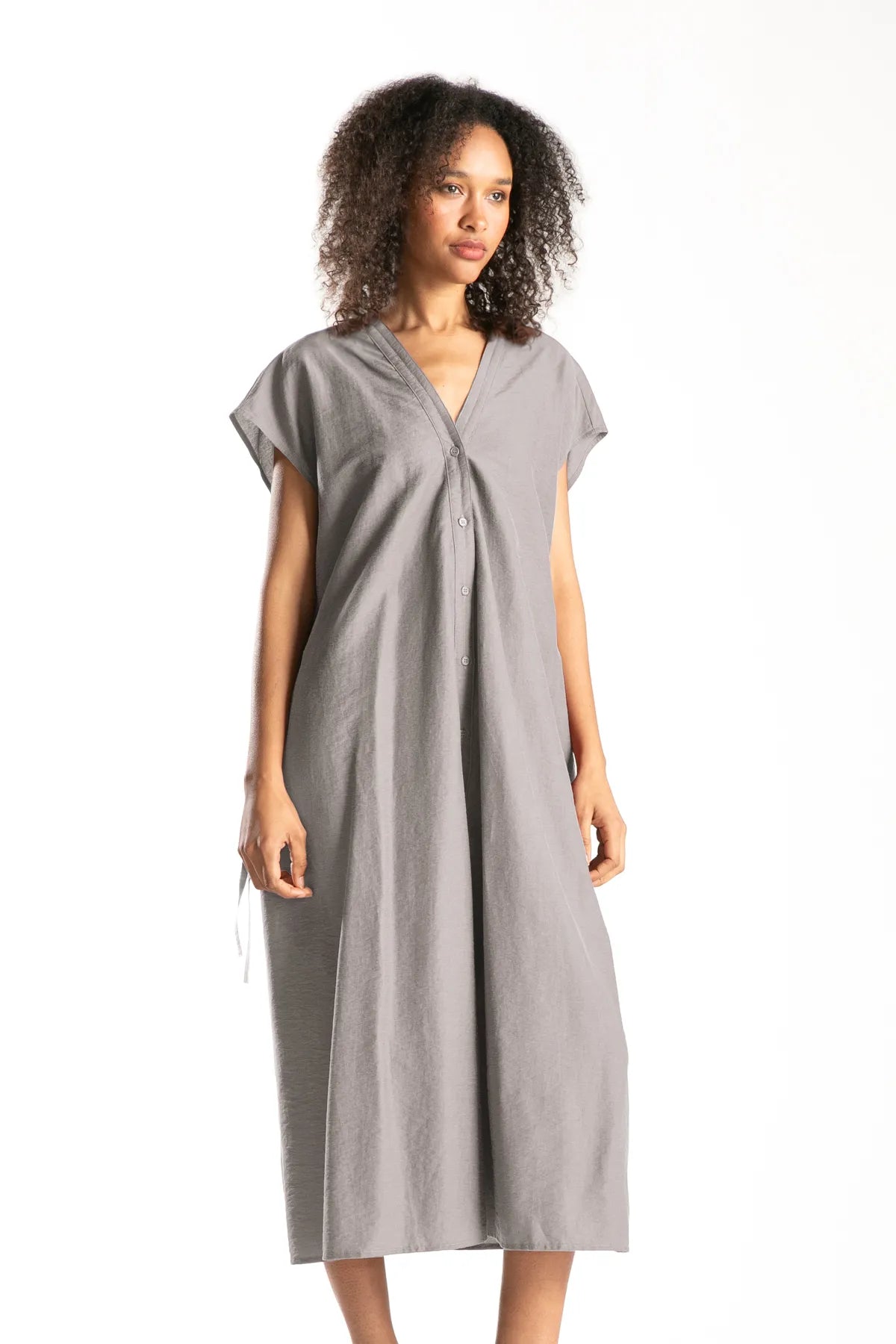 Ragga Vestido Mujer Montreal color mink abotonado vista frontal