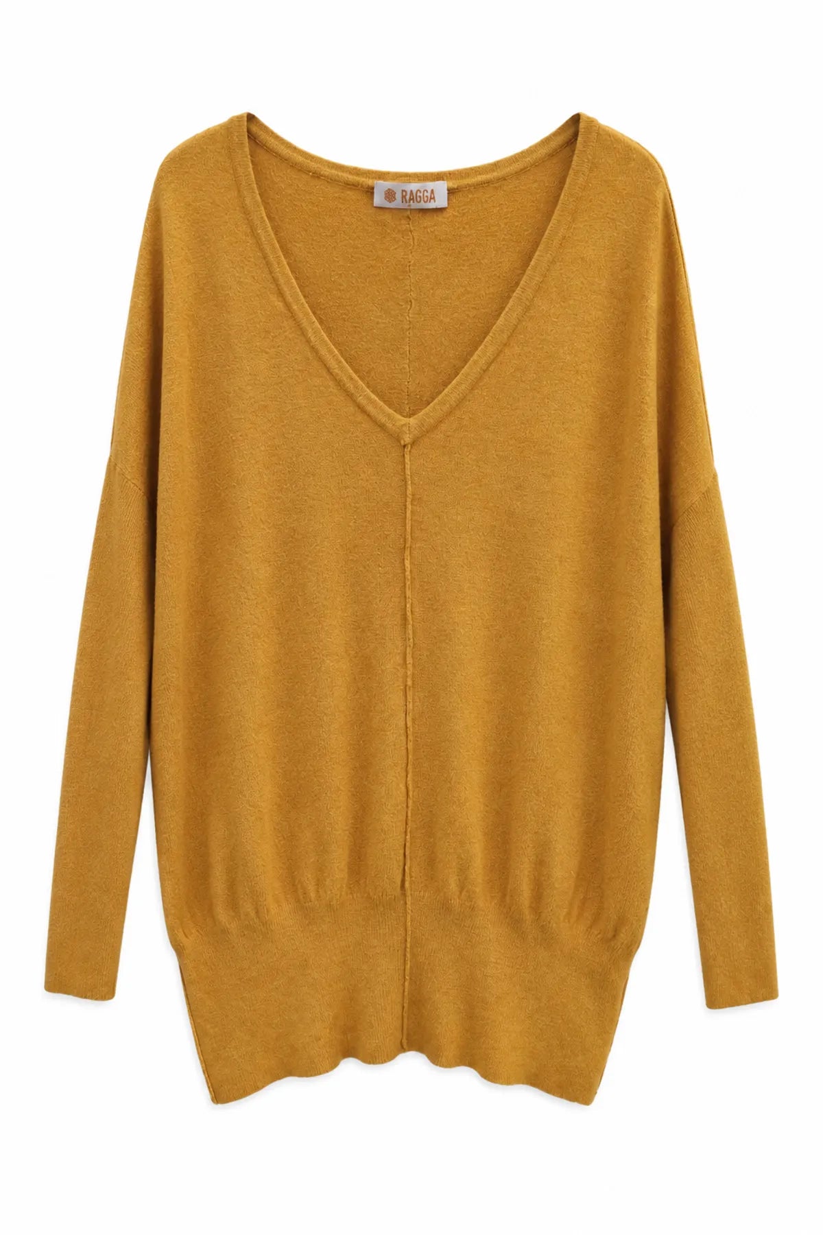 Sweater Mostaza V Alforza