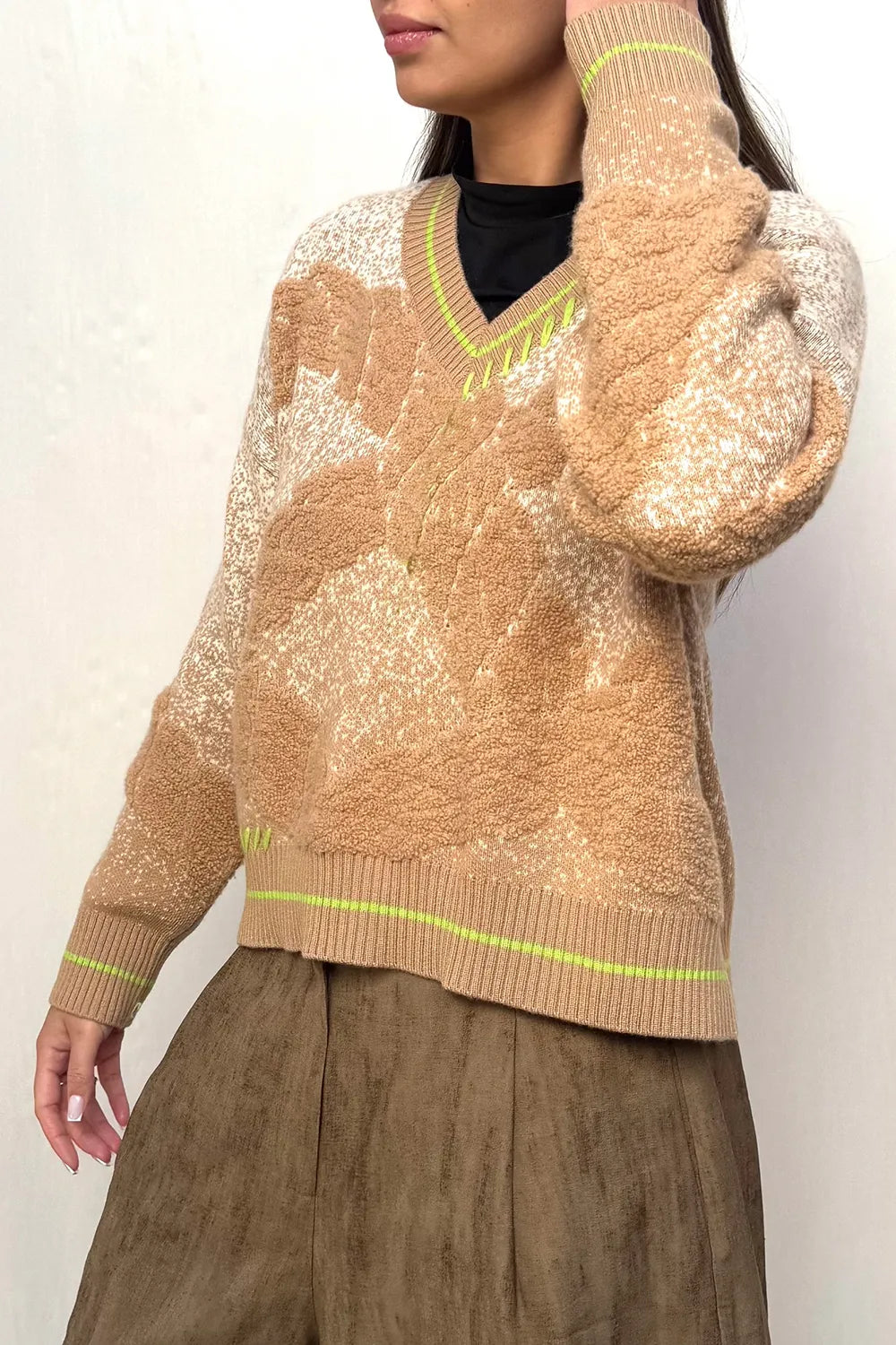 Sweater Lana Moka Pespuntes Lima