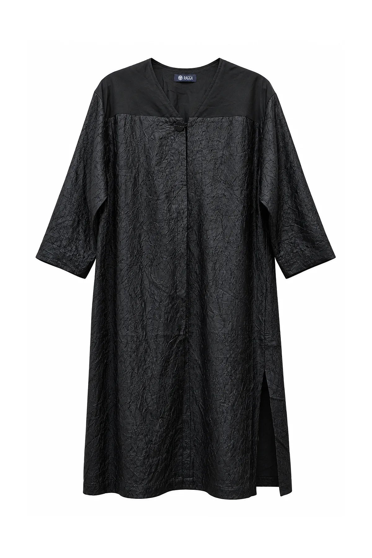 Vestido Tencel Corrugado Negro