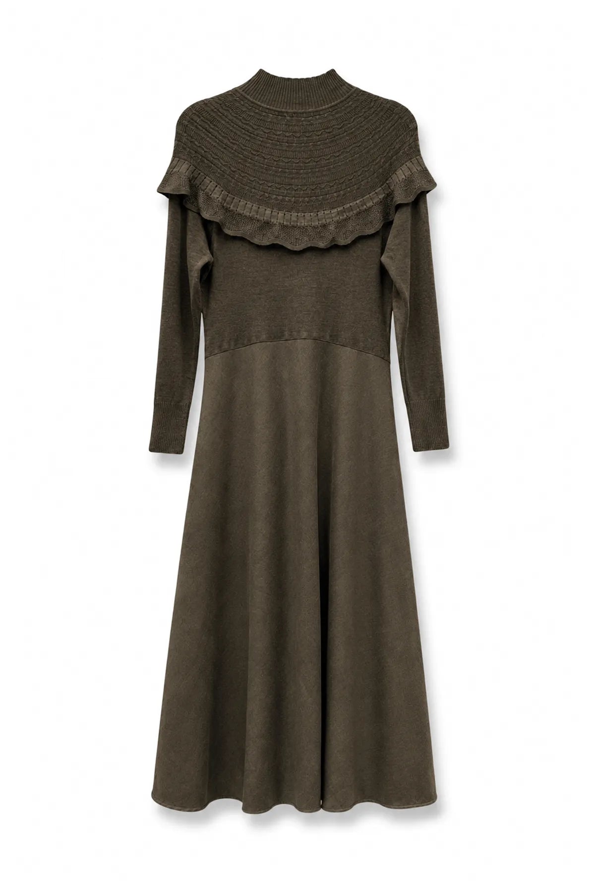 Vestido Lana Escote Ganchillo